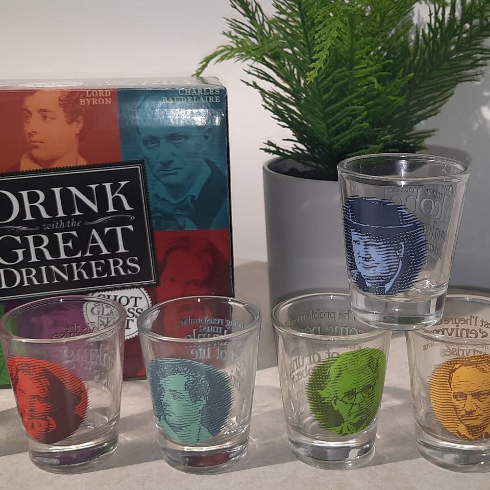 Six Great Drinkers Shot Glasses - Drink with Yeats